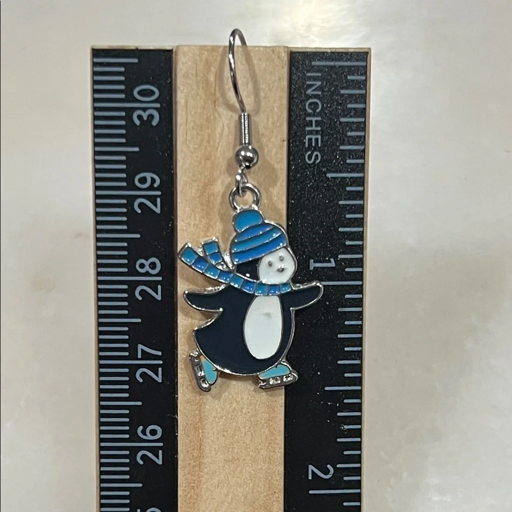 3/$30 Bundle • Cute Ice Skate Penguin Earrings • Kawaii Fun Winter Jewelry